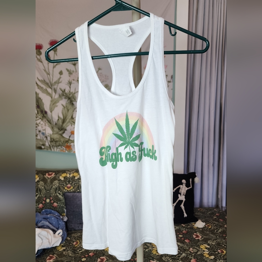 High as F*** tank top